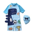 thumbnail image 1 of Kids Baby Swimwear Suit Clothes 2Pcs Cap+Bodysuit Toddler Swimming Bathing Wetsuit Clothes Swimsuit for Children Boys A45, 1 of 2