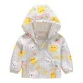 thumbnail image 1 of Kids Baby Toddler Girls Boys Cartoon Spring Fall Outerwear Windbreaker Zipper Hooded Jackets Coat White 3-4 Years, 1 of 7