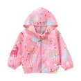 thumbnail image 1 of Kids Baby Toddler Girls Cartoon Spring Outerwear Windbreaker Zipper Hooded Jackets Coat 3-8 Years, 1 of 11