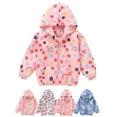 thumbnail image 1 of Kids Baby Toddler Girls Cartoon Spring Outerwear Windbreaker Zipper Hooded Jackets Coat 3-8 Years, 1 of 10