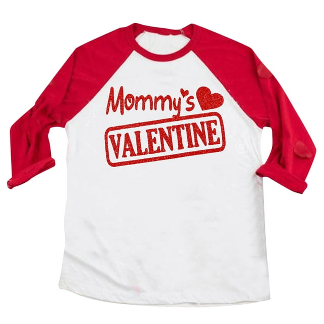 Kids Baby Valentine's Day T Shirt Toddler Girls Boys Letter Heart Print ...