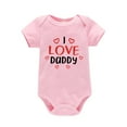 thumbnail image 1 of Kids Baby Valentine's Day Toddler Girls Boys Letter Heart Prints Shorts Sleeves Jumpsuit Romper 12-18 Months, 1 of 2
