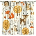 thumbnail image 1 of Kids Baby Woodland Curtains Forest Animals Cartoon Girls Children''s Cute Cartoon Funny Colorful Weeds Plants Fox Blackout Rod Pocket Curtains for Bedroom Living Room Window Drapes 42x54 Inch, 1 of 6