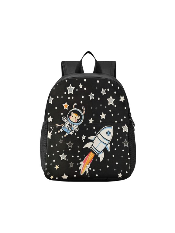 Kids Backpack 10L Lightweight Waterproof School Bag for Toddler Boys Girls An Astronaut and A Rocket