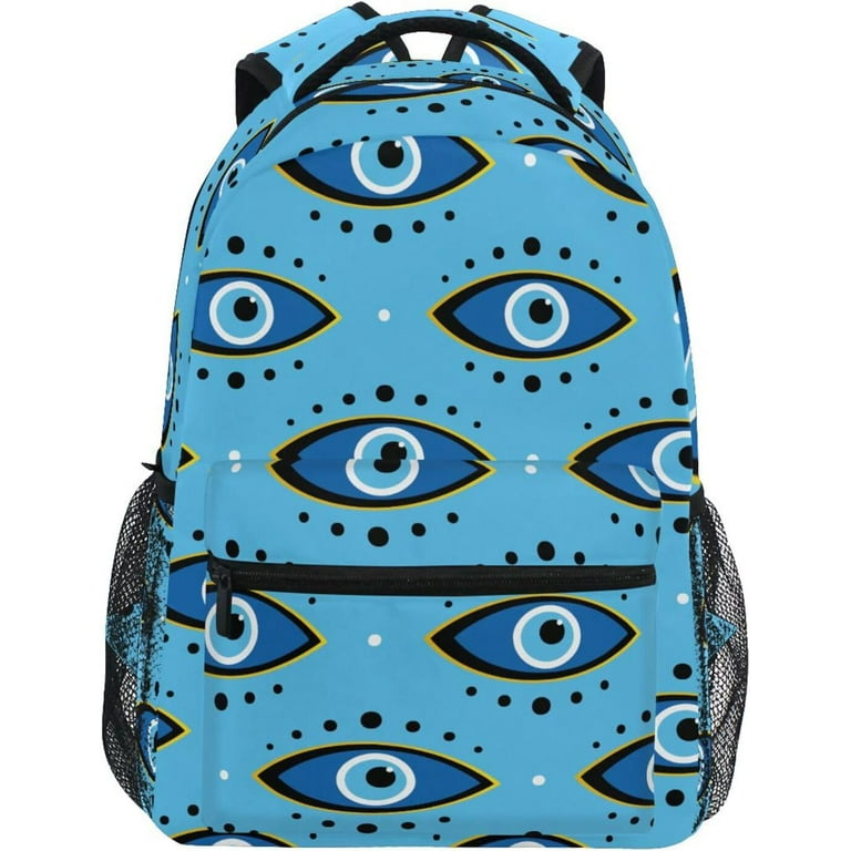 Kids Backpack Blue Eye Evil Large Capacity School Backpack with Name Tag 16.9 IN Walmart