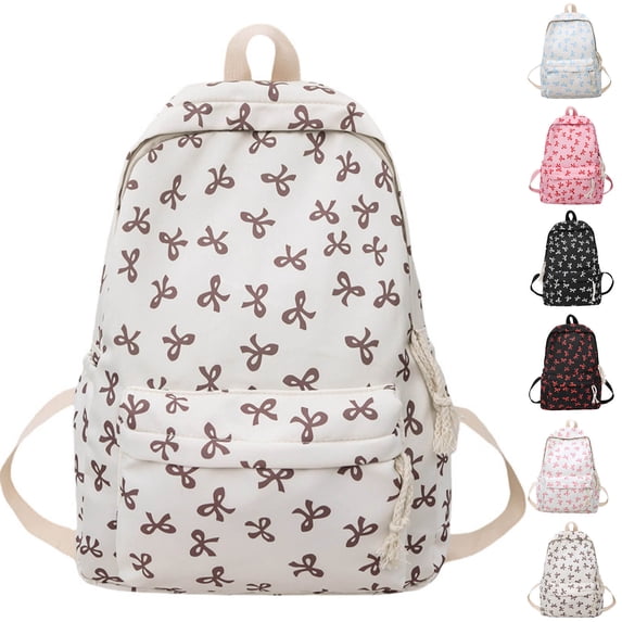 Kids Backpack Bow Backpack Cute Preppy Daypack for Students Lightweight School Bookbag Khaki One Size