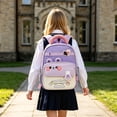 thumbnail image 1 of Kids Backpack Boys Cartoon Bunny Bear Patchwork Kids Backpack Glow Tabs Lightweight Daypack Purple One Size, 1 of 5