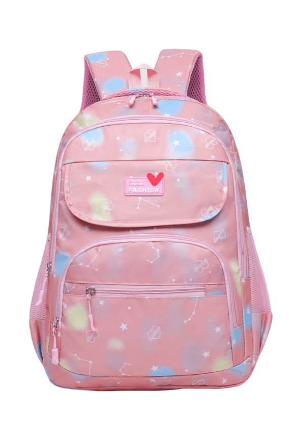 Kids Backpack for Girls, Large Capacity School Bookbag, Girls Backpack with Multiple Pockets, Back to School Bag for Elementary Primary Students Grade 3-6, Pink