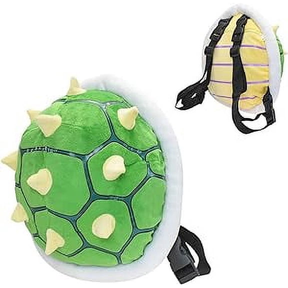 Kids Backpack, Koopa Bowser Backpack Turtle Shell Green Soft Stuffed Cartoon Cute Turtle Costume Backpack,Cosplay Costume Accessory Prop1 Gift for Children