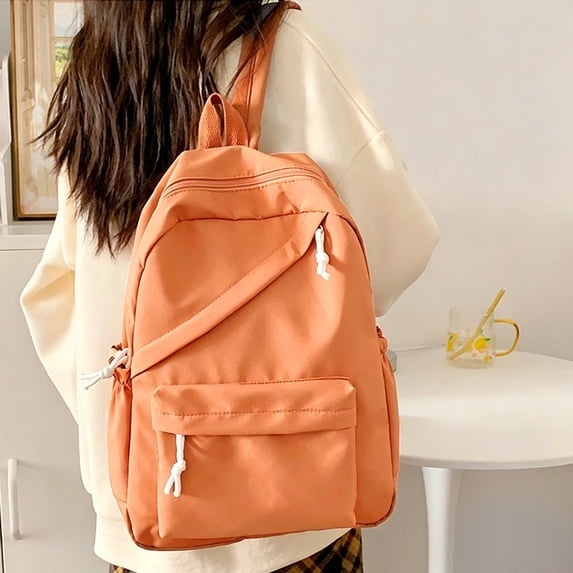 Kids Backpack Minimalist High Capacity Student Backpack Casual Travel School Daypack Orange One Size