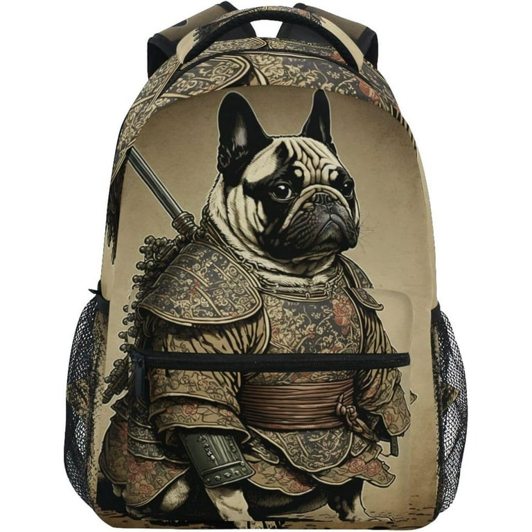 Kids Backpack Pug Samurai Large Capacity School Backpack with Name Tag 16.9 IN Walmart