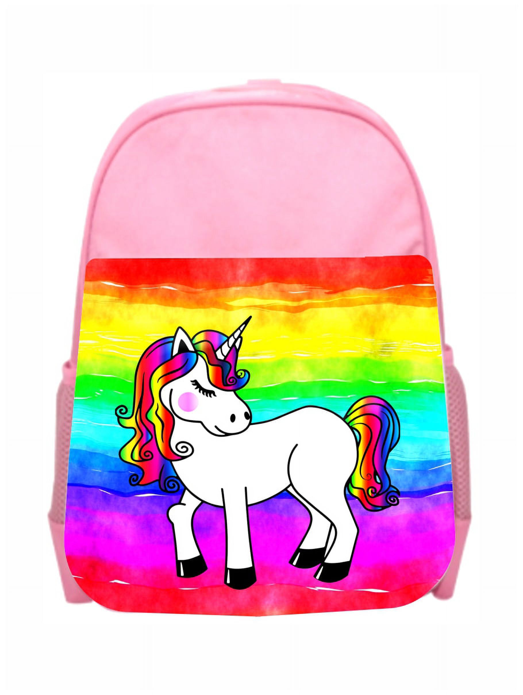 Kids Backpack Unicorn Rainbow Girls Kids PreSchool Backpack Pink