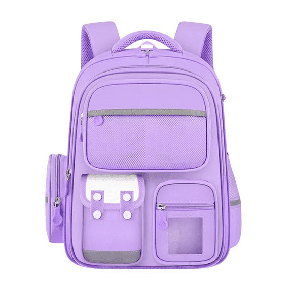 Kids Backpack for Girls - Students Kids Book Bag with Multiple Pockets - Book Bag for Elementary School - Purple