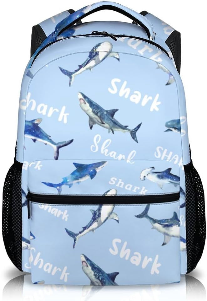 Kids Backpack for School 17 Inches Shark Backpacks for Boys Girls