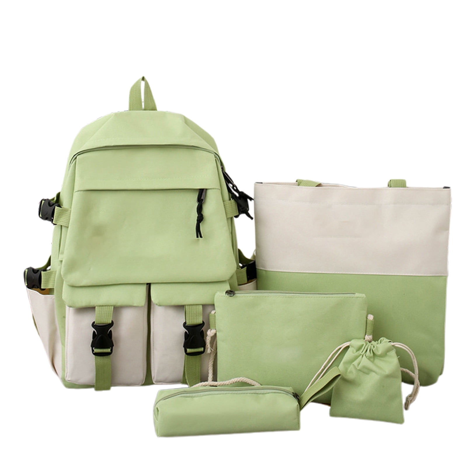 Kids Backpacks for Girls Kid Backpack Nylon School Backpack for Girls Lightweight Stylish Two Tone Design With 5 Piece Set Durable Spacious Bookbag for Middle School Students