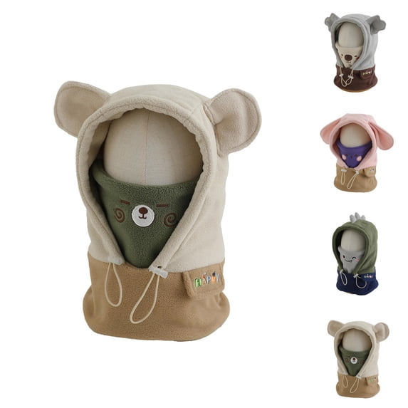 Kids Balaclava Hat with Face Mask Thickened Windproof Knit Soft Warm Cold Weather Hat for Toddler Boys Girls Kids Cold Weather Gear