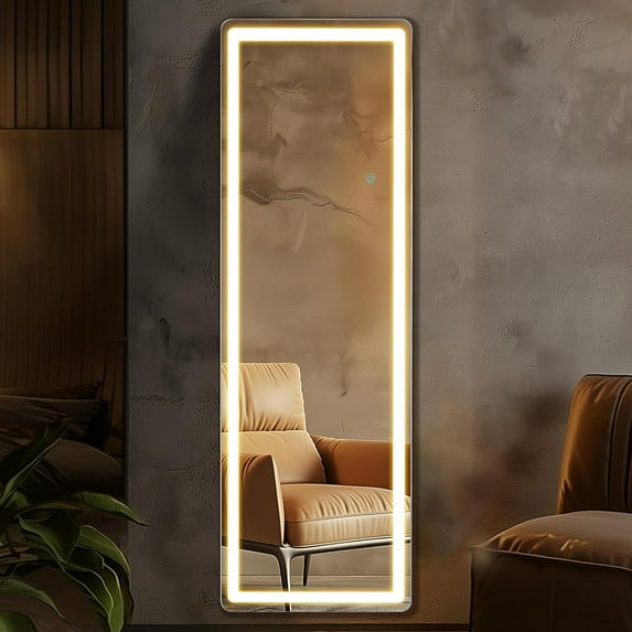 Simenmax Mirror Full Length with LED Lights, 16"x60" Body Wall Mirrors