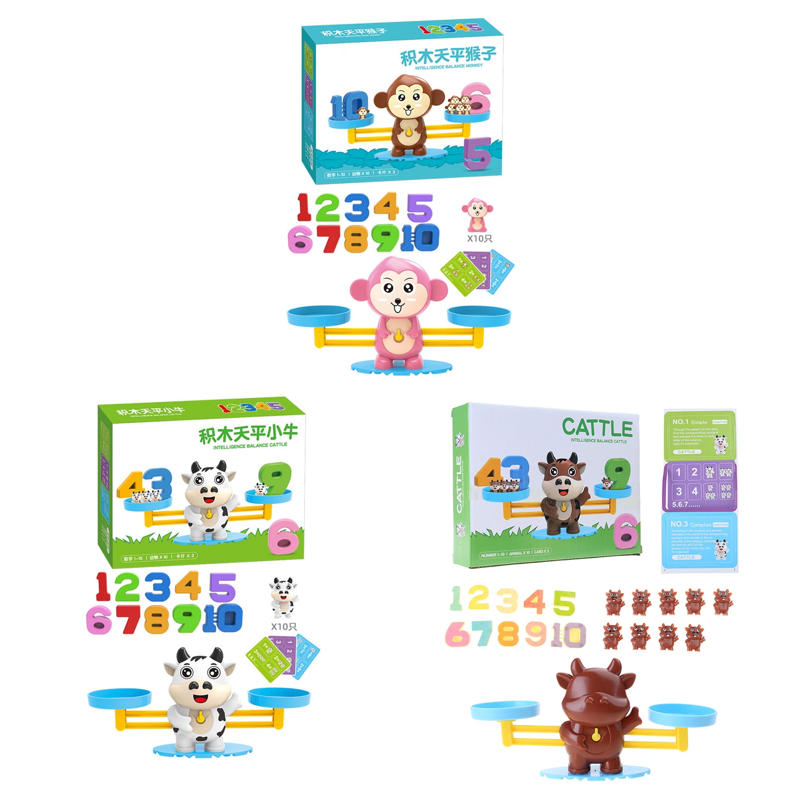 Kids Balance Math Game Relieve Boredom Balance Scale Number Board Game ...