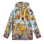 ENTERRY Kids Balloon Garfield Hoodie Sweatshirt for Boys Girls Pullover Hooded with Kangaroo Pocket, 6-7Y