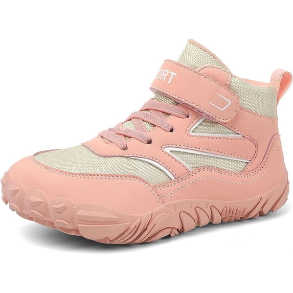 Kids Barefoot Shoes Girls Boys High Top Wide Toe Box Zero Drop Minimalist Sneakers Lightweight Breathable Walking Shoes