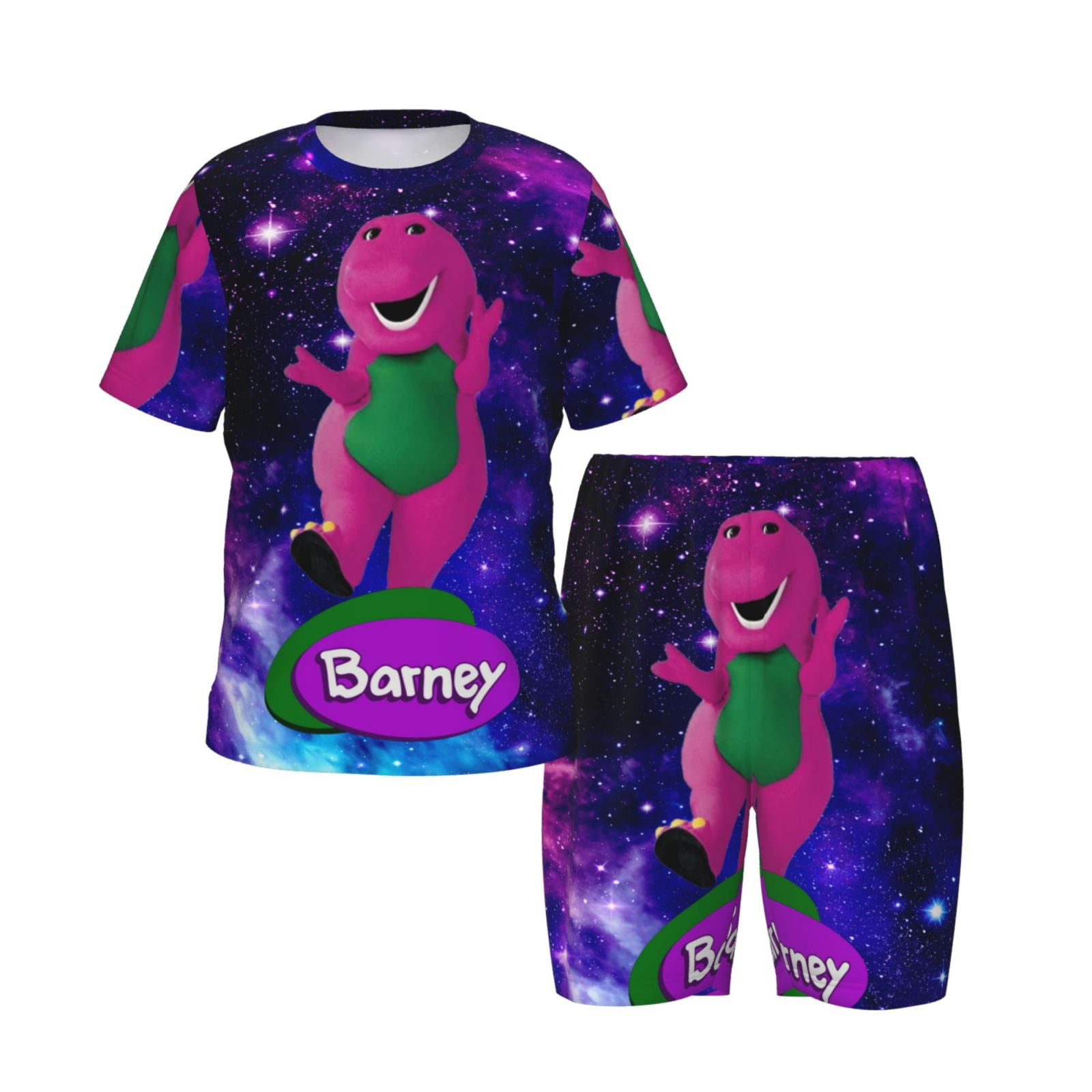 Kids Barney And Friends Shirt And Short Set Cartoon Printed Pajamas Set Summer Short Pjs For Boys Girls Teens Walmart