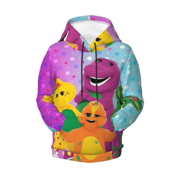 Kids Barney Dinosaur Friends Hoodie with Pocket Cartoon Printed Pullover Hooded Sweatshirt For Boys Girls Youth