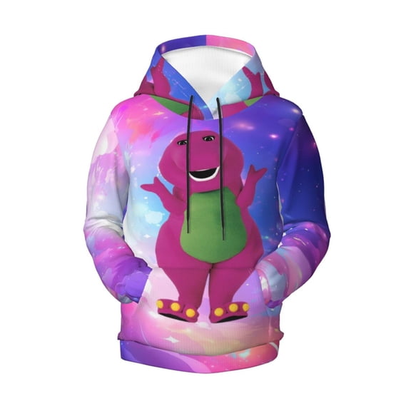 Kids Barney Dinosaur Friends Hoodie with Pocket Cartoon Printed Pullover Hooded Sweatshirt For Boys Girls Youth