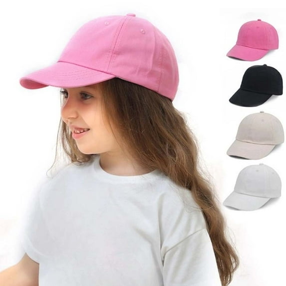 Kids Baseball Cap, Adjustable Summer Outdoor Flat Brim Sun Hat for Boys and Girls