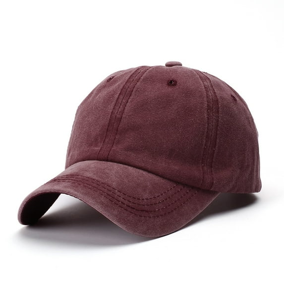Kids Baseball Cap, Unisex Children's Sun Hat for Outdoor, Adjustable Toddler Cap with Curved Brim, 6-Pack Solid Color Cotton Hats for Boys and Girls, Sun Protection Summer Hat-Wine