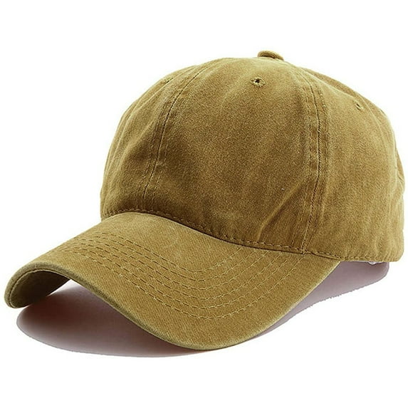 Kids Baseball Cap, Unisex Children's Sun Hat for Outdoor, Adjustable Toddler Cap with Curved Brim, 6-Pack Solid Color Cotton Hats for Boys and Girls, Sun Protection Summer Hat-Yellow