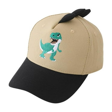 Kids Baseball Cap for Boys And Girls Dinosaur Sun Hat Outdoor Sun Adjustable Khaki 2-8 Years