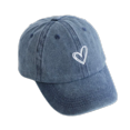 thumbnail image 1 of Kids Baseball Cap for Boys and Girls Vintage Washed Denim Heart Embroidered Sun Hat, 1 of 9
