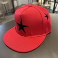 thumbnail image 1 of Kids' Baseball Cap with Star Embroidery, Hip Hop Style Dome Hat for Boys and Girls Ages 3-8, Adjustable for Dance, Streetwear, and Daily Wear-Red, 1 of 4