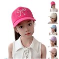 thumbnail image 1 of Kids Baseball Hat Adjustable Lightweight Breathable Girls Summer Hats Bow Embroidered Baseball Caps Size 2-8 Years, 1 of 3