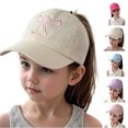 thumbnail image 1 of Kids Baseball Hats Adjustable Lightweight Outdoor Girl Summer Hat Bow Embroidered Hat Size 2-8 Years, 1 of 4