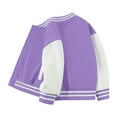 thumbnail image 1 of Kids Baseball Jackets Boys and Girls Varsity Coat Buttons Cardigan Letter Sport Letterman School Jacket Size for 4-5 Years,Purple, 1 of 4