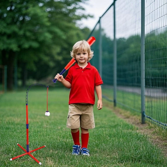 Kids Baseball Pitching Machine Batting Machine Entertainment Games Birthday Retractable Bat Baseball Pitcher Style D