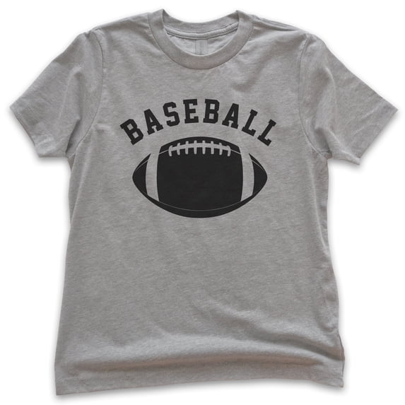 Kids Baseball Shirt, Youth Kids Boy Girl T-Shirt, Funny Baseball T-shirt, Funny Football Tee, Ironic Sports Tee, Dark Heather Gray, Large