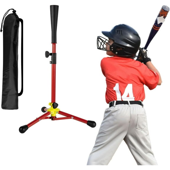 Kids Baseball Tee, 20.87 to 31.29 Inches Batting Tees for Baseball with Carry Bag, Portable Stable Baseball Tees for Hitting, Tripod Tanner Tee for Baseball Practice Stand Aged 3-8 Years