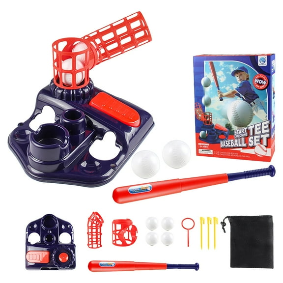 Kids Baseball Tee Ball Set with Adjustable Height, Easy Setup, Includes Bat, Balls, and Carry Bag for Outdoor Fun