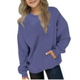 thumbnail image 1 of Kids Basic Crew Neck Pullover Toddler Kids Girls Boys Fashion Gradient Long Sleeve Crewneck Sweatshirt Pullover Top With Pocket 2-12Years, 1 of 6