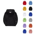 thumbnail image 1 of Kids Basic Hoodies Fall Winter Long Sleeve Warm Plain Hooded Sweatshirt with Pockets for Boys Girls Pullover Tops, 1 of 1