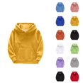 thumbnail image 1 of Kids Basic Hoodies Long Sleeve Fall Winter Warm Plain Hooded Sweatshirt with Pockets for Boys Girls Pullover Tops, 1 of 1