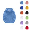 thumbnail image 1 of Kids Basic Hoodies Long Sleeve Fall Winter Warm Plain Hooded Sweatshirt with Pockets for Boys Girls Pullover Tops, 1 of 4