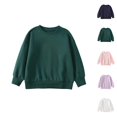 thumbnail image 1 of Kids Basic Sweatshirts Fall Winter Long Sleeve Crewneck Casual Plain Sweatshirt for Boys Girls Pullover Tops, 1 of 1