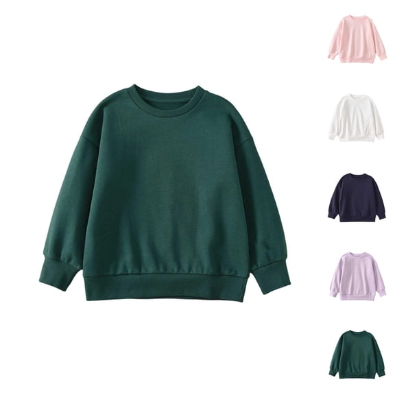Kids Basic Sweatshirts Long Sleeve Fall Winter Crewneck Casual Plain Sweatshirt for Boys Girls Pullover Tops