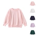 thumbnail image 1 of Kids Basic Sweatshirts Long Sleeve Fall Winter Crewneck Casual Plain Sweatshirt for Boys Girls Pullover Tops, 1 of 1