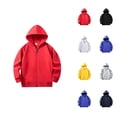 thumbnail image 1 of Kids Basic Zip Up Hoodie Long Sleeve Plain Hooded Sweatshirt with Pockets for Boys Girls Jacket Coat, 1 of 1