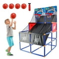 thumbnail image 1 of Kids Basketball Game, Basketball Arcade Game for 2 Players with 4 Balls & Inflation Pump, Indoor Outdoor Sport Play Basketball Toy Set for Home, 1 of 5