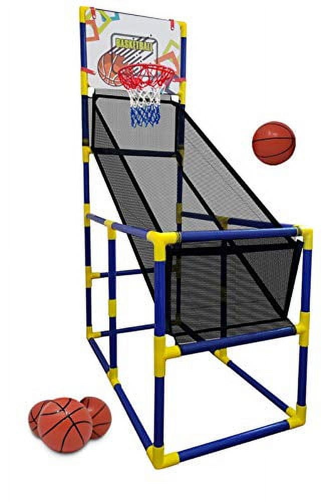 JOYIN Arcade Basketball Game Set with 4 Balls and Hoop for Kids 3 to 12  Years Old Indoor Outdoor Sport Play - Easy Set Up - Air Pump Included -  Ideal